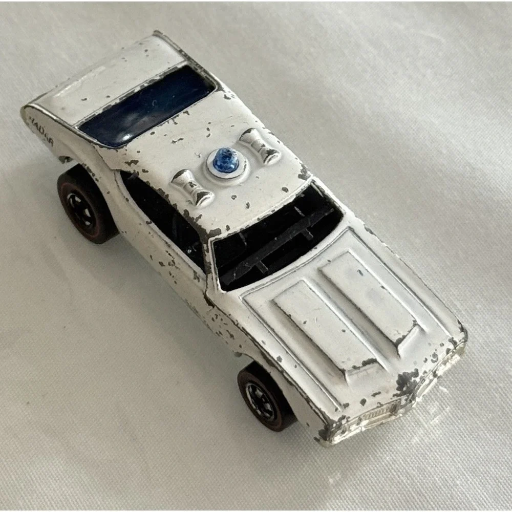 Hot Wheels Redline Olds 442 Police Cruiser Car 1969 White Made In Hong Kong